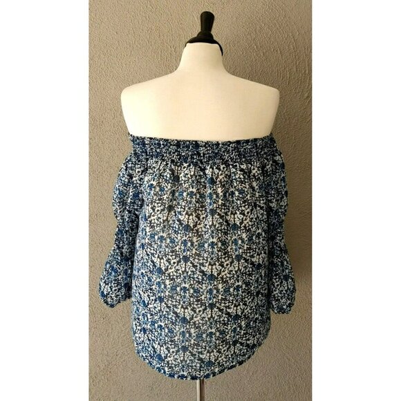 Women's Greylin Jessalyn Off The Shoulder Blouse in Pearl Blue Size XS - Picture 6 of 9